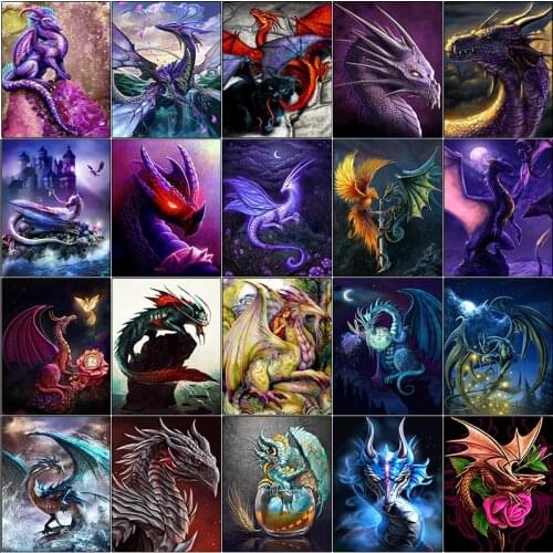 Cross stitch dirll drawing 5d diamond painting kit set Western dragon color animal flower complet mosaic full square 3D DIY art