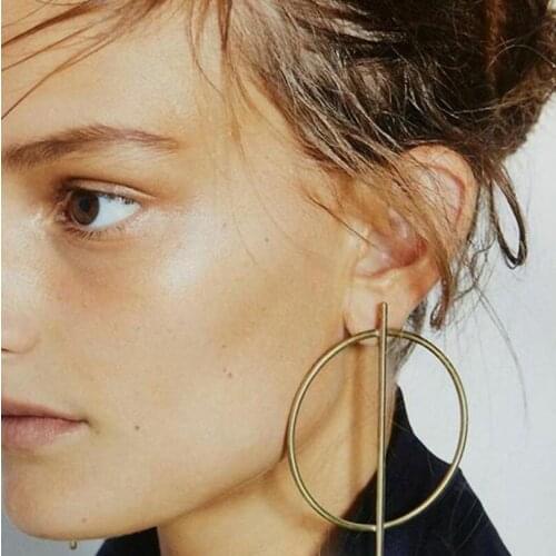 New exaggerated Big Around Metal Earrings for Women Simple Cheap Circle Alloy Earrings Jewelry Halloween Gift