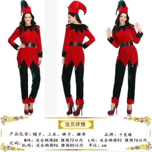 New Christmas costumes. Big red gold velvet robe with cap. Long Christmas coat suitable for any figure