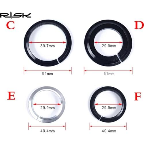 Risk Bicycle Headset Base Aluminum Alloy C D E F Base 29.9/39.7mm Diameter for Straight&Taper Fork 42-52/44-55/56mm Bike Headset