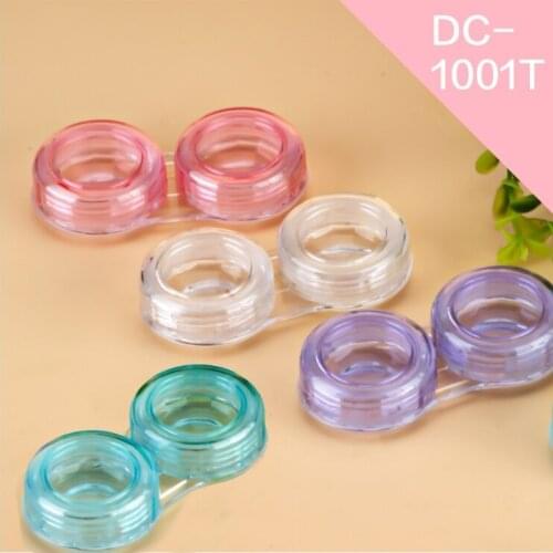 LIUSVENTINA Portable Wholesale Transparent Smooth Contact Lens Case for Color Lenses Gift for Girls 20pcs/lot