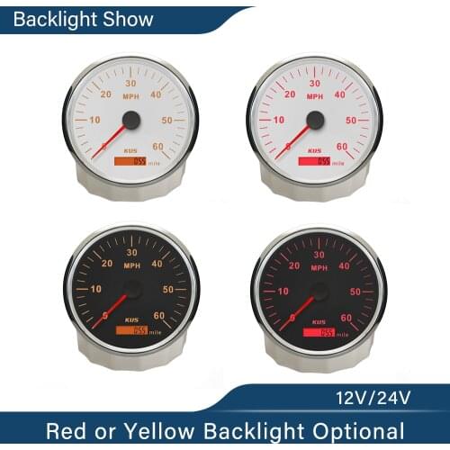 New KUS 110mm 0-60MPH GPS Speedometer Boat Truck Auto Trailer Car Yacht Vessel 12V/24V Speedometer With Red/Yellow Backlight