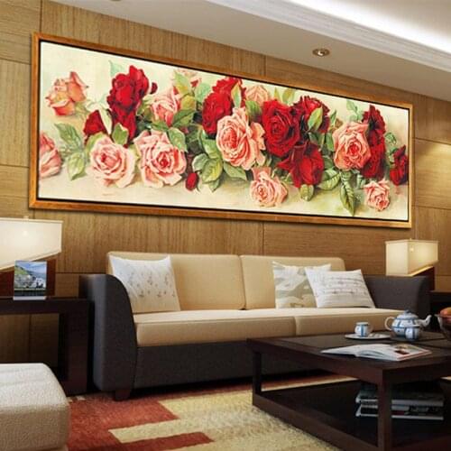 Home Decoration Diamond Painting rhinestone Cross Stitch rose flower Diy Diamond Embroidery Floral Diamond Mosaic Wall Decor