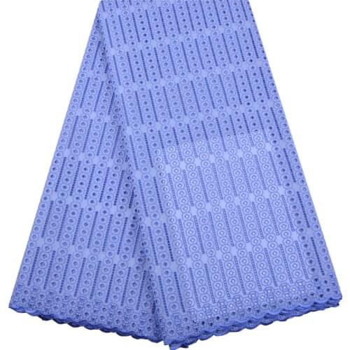 High Quality Swiss Voile Lace In Switzerland Sky Blue African Dry Cotton Lace Fabric 2019 Nigerian Swiss Lace With Stones S1287