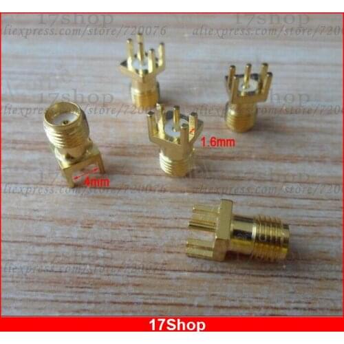 10pcs Gold SMA female plug center solder PCB clip edge mount RF connectors plug