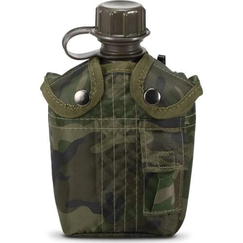 1L Outdoor Military Canteen Bottle Camping Hiking Backpacking Survival Water Bottle Kettle with Cover camtimplora militar