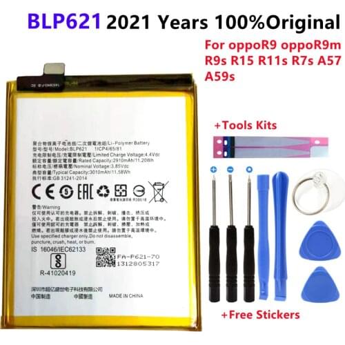 100% Original Backup 3.85V 2910mAh BLP621 Battery Use For OPPO