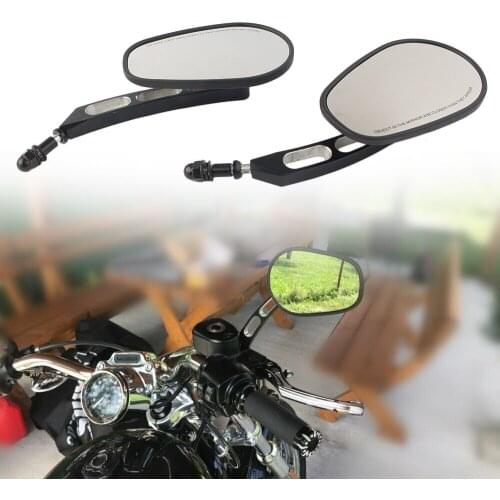 8mm threaded Edge Cut Rearview Side Mirror for Harley Softail Touring Dyna XL883C XL883N XL883L Sportster Road King Classic