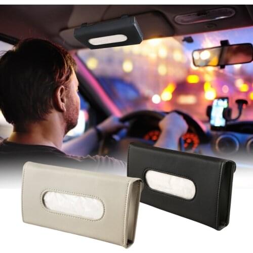 Car Tissue Box Towel Sets Car Sun Visor Tissue Box Car Towel Holder Drawing Hanging Vehicle Napkin Box Auto Interior Storage