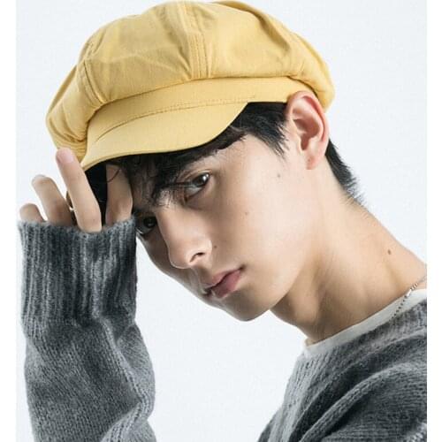 Cotton Beret Hat Solid Color French Artist Beret Men and Women Unisex Candy Color Casual Hat Multicolor Multi Style Foldable