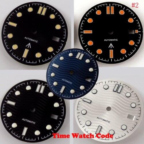 31mm wave watch dial parts fit for ETA2824 2836 Miyota8215 821A NH35 Luminous wristwatch replacement