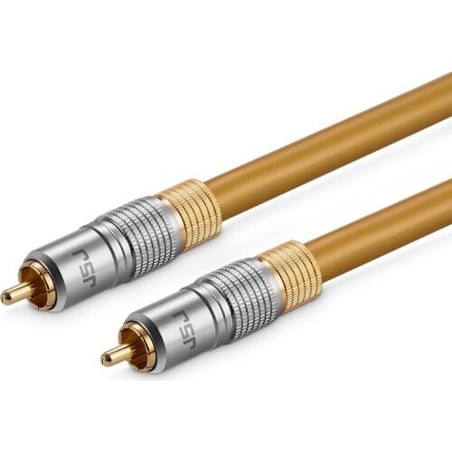 WinAqum Professional 75Ohm RCA Digital Coaxial Audio Cable RCA M/M Male to Male Gold Plated Plug Coax Adapter Video WT-08