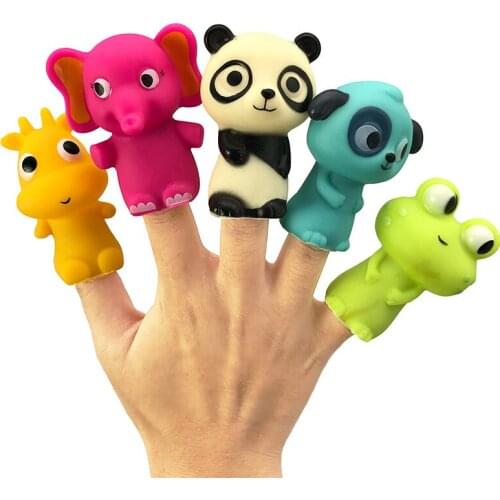 Novel and Funny Toy Childrens Finger Doll Gloves for Dinosaur Characters Creative Baby Fingertips for Early Childhood Education