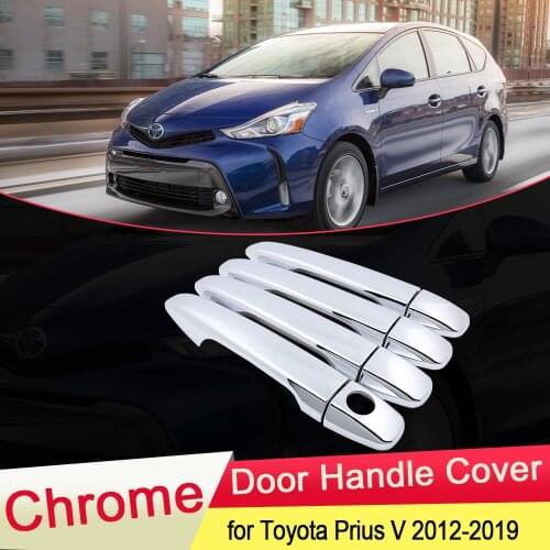 For Toyota Prius V 2012 2013 2014 2015 2016 2017 2018 2019 ZVW40 Daihatsu Mebius Chrome Door Handle Cover Trim Car Accessories