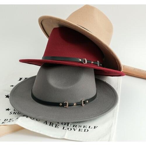 Wide Brim Hat Elegant Fedora Felt Adult Gentle Man Winter Classic Medium Width Woman Vintage Stylish Lady Fashion Hat