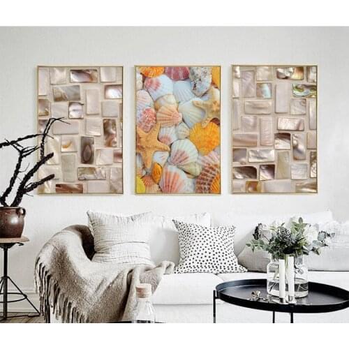 Starfish Shell Conch Picture Decoration Canvas Painting Art Print Posters Wall Picture for Home Decor Unframed