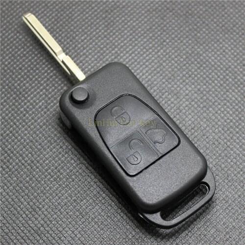 PINECONE for MERCEDES BENZ C E S ML W140 Key Shell 3 Buttons Uncut Brass HU39 Blade Modified Remote Blank Key Shell 1 PC