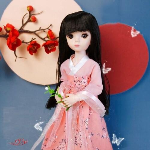 30cm BJD Doll with Chinese Traditional Costume Hanfu 11 Inches Ancient Court Doll Elegant Princess Doll Toy for Children Gifts