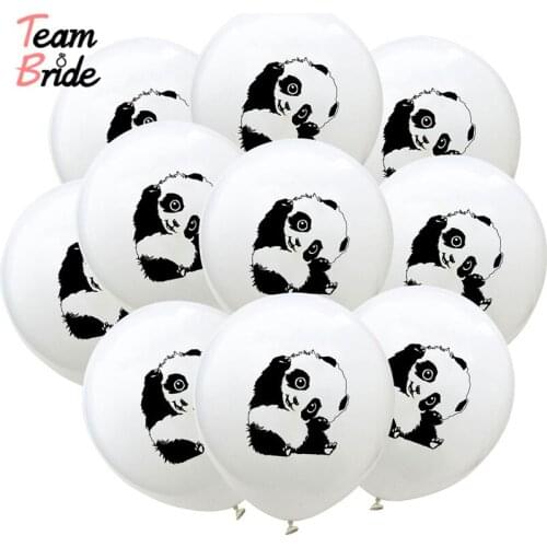 Team Bride 10pcs/lot Panda Print Latex Balloon Set Baby Shower Happy Birthday Party Decoration Supplies Black White Globos
