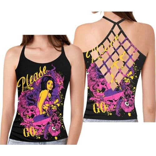 OGKB 3D Horror Skull Printed Ladies Sexy Hollow Vest Summer Fashion Womens Cool Tank Tops Casual Famale Camisole Dropshipping