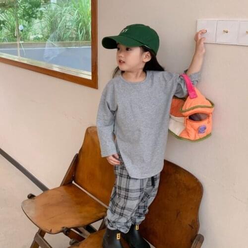 2021 Autumn New Arrival Girls Fashion Plaid Pants Kids Korean Design Trousers Girls Pants