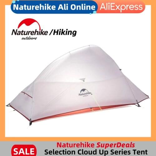 Naturehike Camping Cloud Up Tent 1-3 Person Upgraded Ultralight Waterproof Outdoor Hiking Nylon Tent Backpacking Tent With Mat