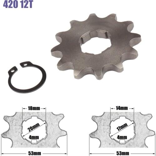 420 12T 17mm 20mm Front Engine Sprocket For Orion Taotao SSR SDG Dirt Pit Bike ATV Quad Motor Moped Buggy Scooter Motorcycle