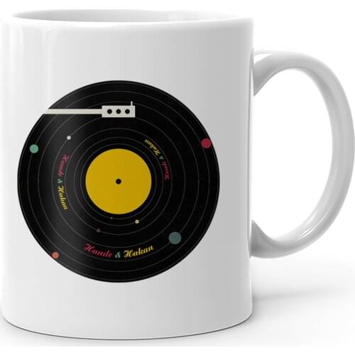 Personalized Retro Record Design White Mug Cup-1