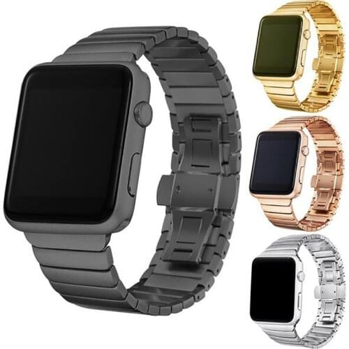 Apple Watch 6 5 4 SE strap stainless steel strap 44mm 40mm iWatch strap 42mm/38mm butterfly metal bracelet Apple Watch series 3