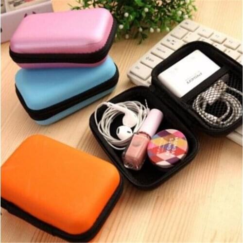 Earphone Storage Bag Portable Pouch Box Headset Cover Protector Mini Zipper Hard Headphone Case USB Cable Organizer Storage Bag