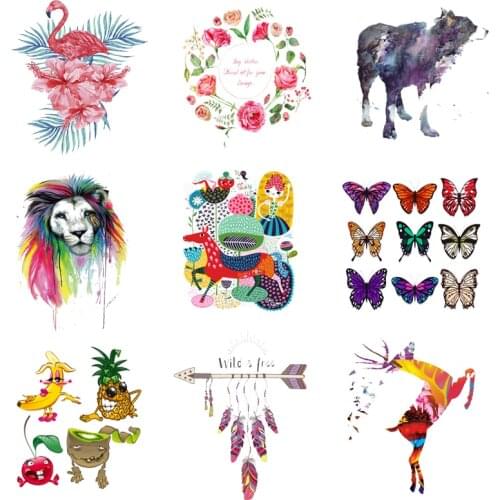 Iron-on Transfers for Clothing Patches Thermo Transfer for Clothes Stickers Stripe Diy Flower Patch Fusible Vinyle Adhesive F