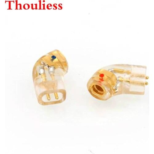 Thouliess pair Gold Plated QDC Headphone Plug for QDC Male to MMCX 0.78mm Female Converter Adapter