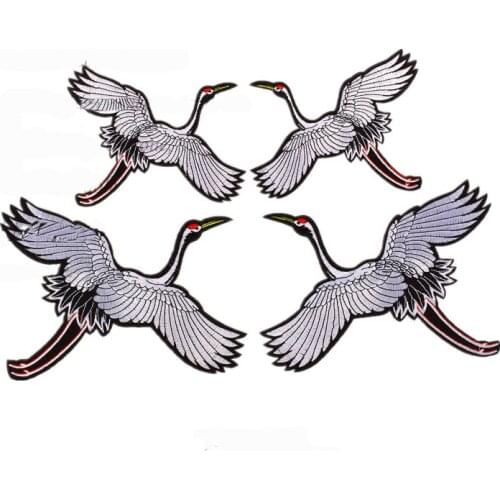 Embroidery Patch Bird Applique Iron On Clothing Decoration Crane Iron Patches for Clothing Embroidery Stickers for T Shirt DIY