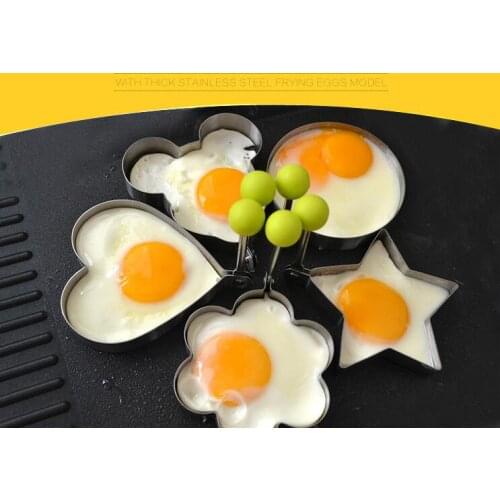 Hot sale 1 pcs Stainless steel form for frying eggs tools omelette mould device egg/pancake ring egg shaped kitchen appliances