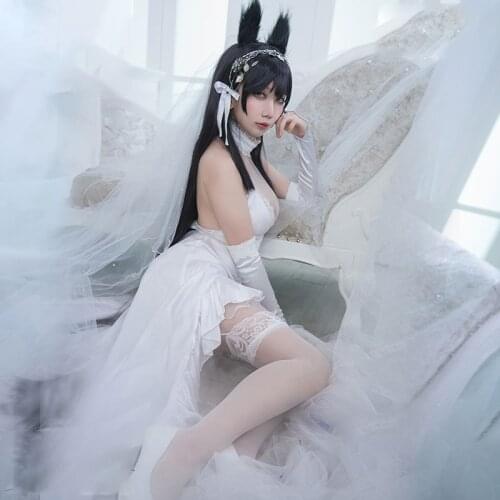 Game Azur Lane Atago Wedding Dress IJN Atago Cosplay Costume Women Sexy Dress Halloween Formal Suit