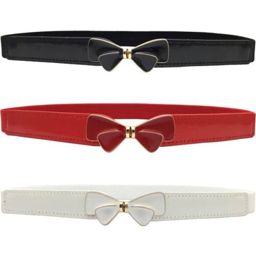 Ladies Metal Big Bow Elastic Waistband Luxury Bowknot Dress Coat Ketting Riem Waistband Korea Women Girdle Belt