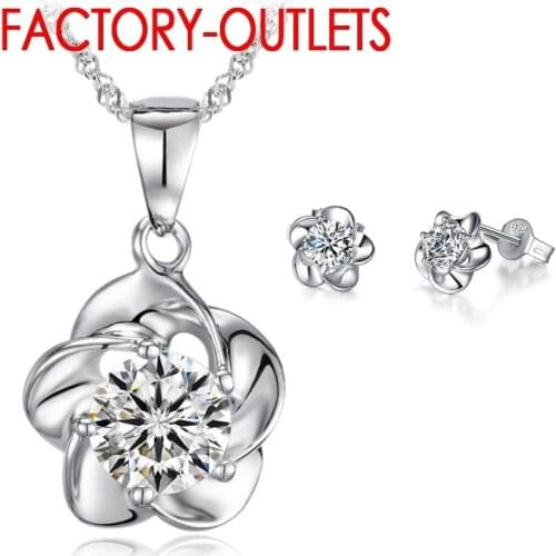 New Arrival 925 Sterling Silver Bridal Jewelry Sets Plant Pattern Romantic Style CZ Crystal Women Girls Engagement Anniversary