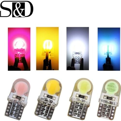 10 pcs T10 Led W5W LED Bulbs 194 168 COB Silica Car Lights Turn Signal Bulbs Interior Side License Plate Lights Auto Lamp DC 12V