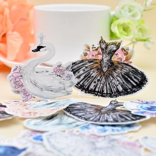 26pcs Watercolor Swan Ballet shoes Sticker decoration girls Dress Notebook/handbook Diary my melody aesthetic stickers adesivio