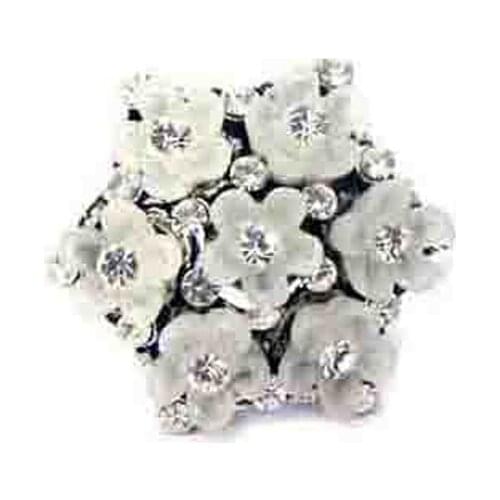 New 30pcs lot 25mm crystal acrylic rose flower metal pentagon shank garment button fashion ornament accessories