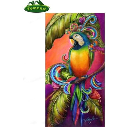 5D DIY Diamond Embroidery Animal Color Parrot Diamond Painting Cross Stitch Rhinestones Full Drill Diamond Mosaic Needlework