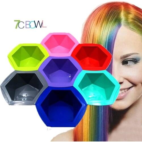 7pcs/set Colorful Hair Dying Brush Plastic Stirring Bowl Pro Salon Barber Hairdressing Set Salon Easy-cleaning Dying Tools