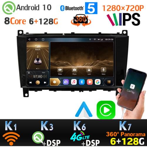 1280*720 Android 10 GPS Radio For Mercedes Benz CLK Class W209 CLK270 CLK350 CLK500 CLS Class W219 Car Multimedia Player 254mm