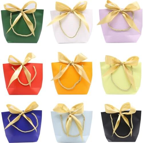 Paper Gift bags Clothes Books Packaging Gold Handle Paper Box Bags, Weddings Gift bags,Party Gift Bags 10pcs/lot