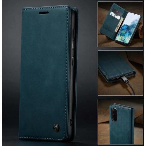 CaseMe Vintage Retro PU Leather Flip Cover For Samsung Galaxy S20 Magnet Wallet Card Slots Cell Phone Cases