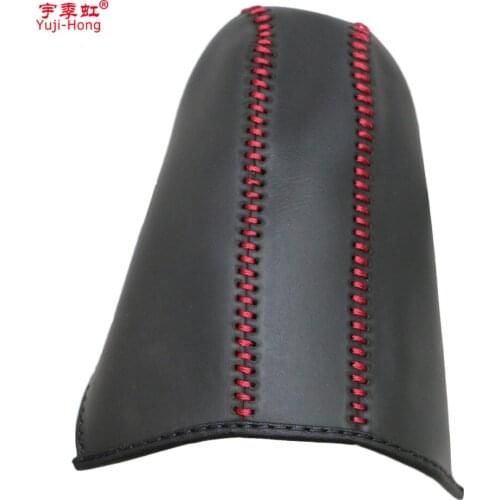 Yuji-Hong Car Gear Covers Case for Peugeot 508 Automatic Shift Collars Genuine Leather Cover Hand-stitched DIY Car Styling