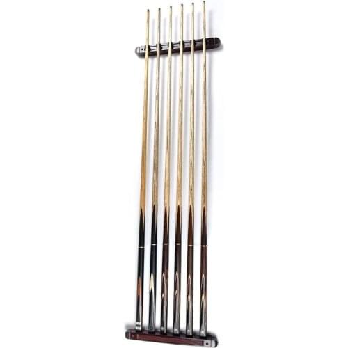 1 Pair Billiard Wood Rack Holder Wall Mounted Hanging Professional 6 Cue Sticks Snooker Accessories Billiard Cue Rack