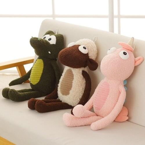 Anime Plush Toy Cartoon Shape Big Eyes Kawaii Animal Doll Cute Sheep/Crocodile/Unicorn Soft Stuffed Pillow Gift For Kids