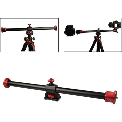 20inch Aluminum 3/8"-16 Double End Camera Tripod Cross Arm Horizontal Rod Bar Extension Pole for Photography Studio