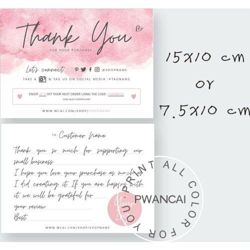 Elegant girly rose pink Thank you business cards,Custom Small Business Personalised Thank You Business Cards,Media Social Cards